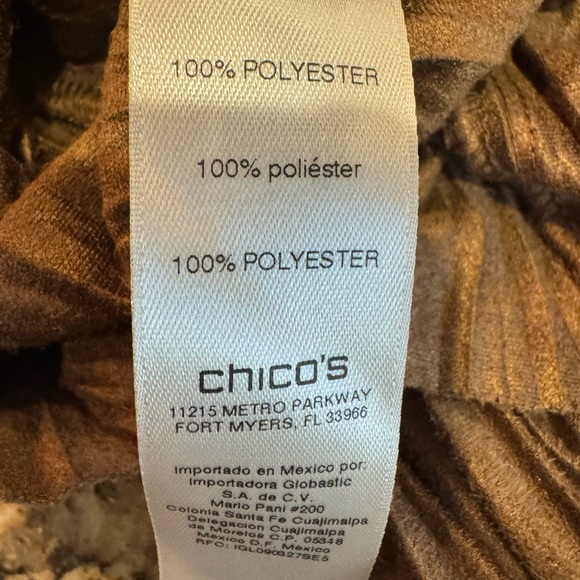 Chico's Rich Brown Pleated Blouse - Picture 10 of 10